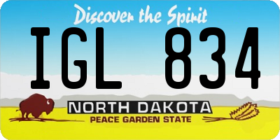 ND license plate IGL834