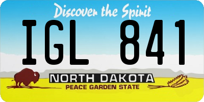 ND license plate IGL841