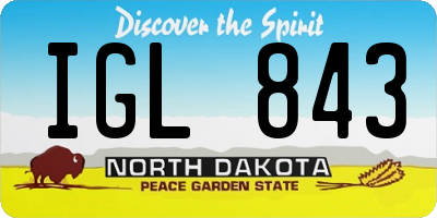 ND license plate IGL843