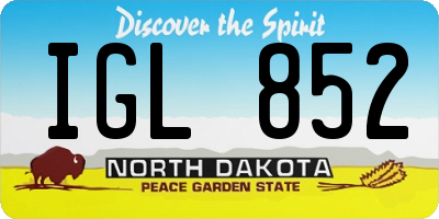 ND license plate IGL852