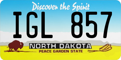 ND license plate IGL857
