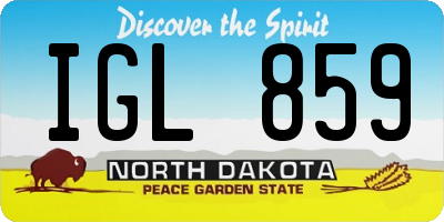 ND license plate IGL859