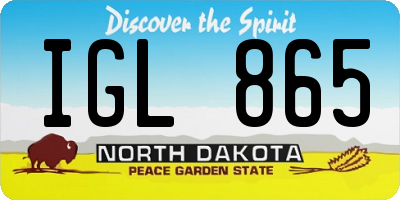 ND license plate IGL865
