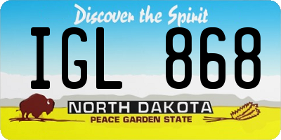ND license plate IGL868