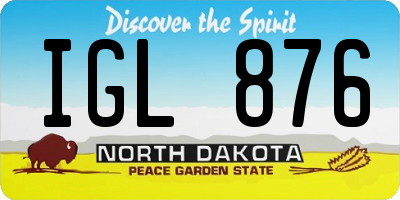ND license plate IGL876