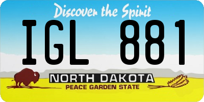 ND license plate IGL881