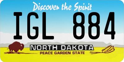 ND license plate IGL884