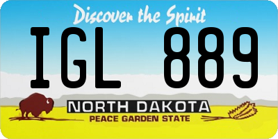 ND license plate IGL889