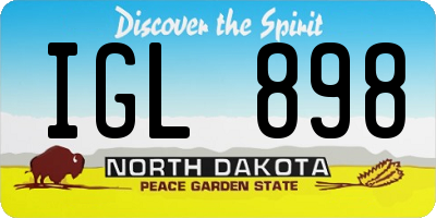ND license plate IGL898