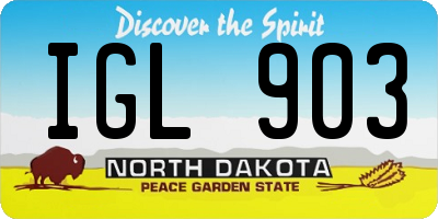 ND license plate IGL903