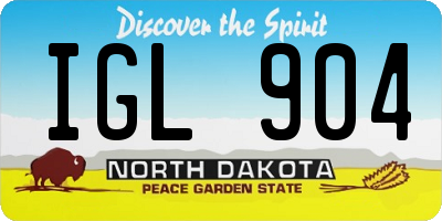 ND license plate IGL904