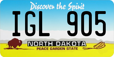 ND license plate IGL905