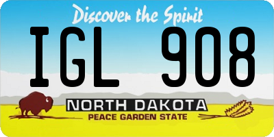 ND license plate IGL908