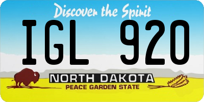ND license plate IGL920