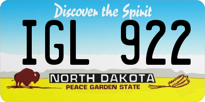 ND license plate IGL922
