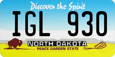 ND license plate IGL930