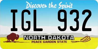 ND license plate IGL932