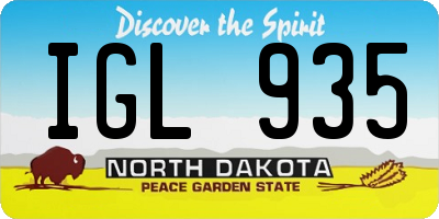 ND license plate IGL935