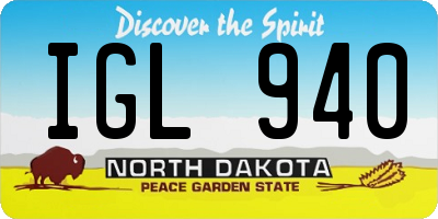 ND license plate IGL940