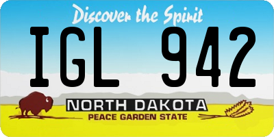 ND license plate IGL942