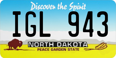 ND license plate IGL943