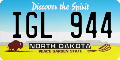 ND license plate IGL944