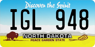 ND license plate IGL948
