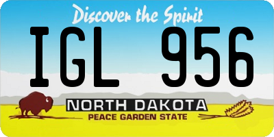 ND license plate IGL956