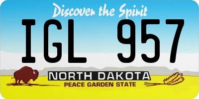 ND license plate IGL957