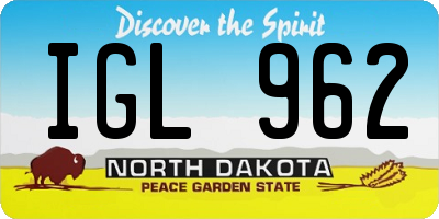 ND license plate IGL962