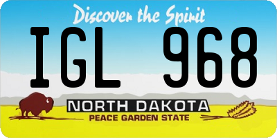 ND license plate IGL968