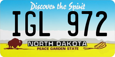 ND license plate IGL972