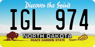 ND license plate IGL974