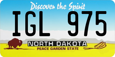 ND license plate IGL975