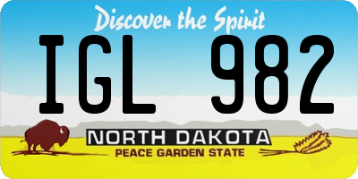 ND license plate IGL982