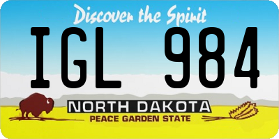 ND license plate IGL984