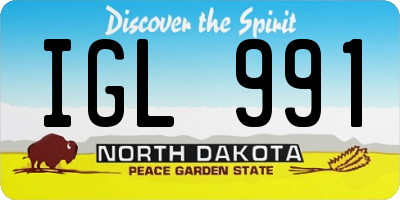 ND license plate IGL991
