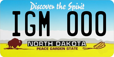 ND license plate IGM000