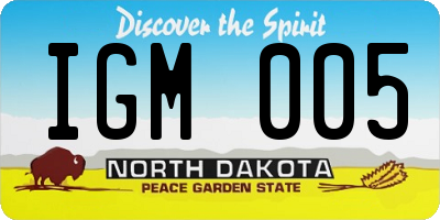 ND license plate IGM005