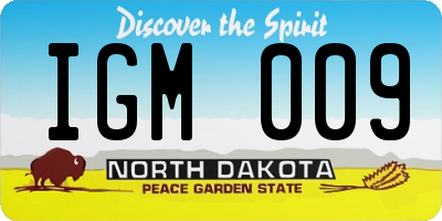 ND license plate IGM009