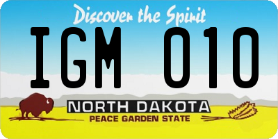ND license plate IGM010