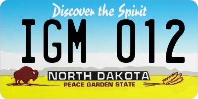 ND license plate IGM012