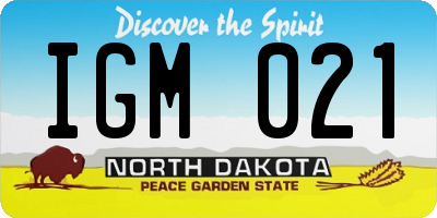 ND license plate IGM021
