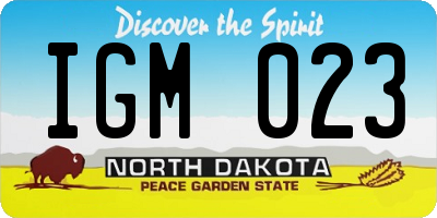 ND license plate IGM023
