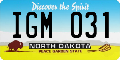 ND license plate IGM031