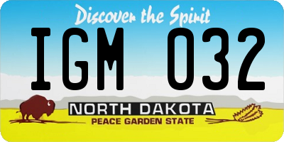 ND license plate IGM032