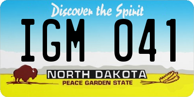 ND license plate IGM041