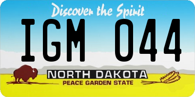 ND license plate IGM044