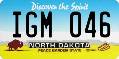 ND license plate IGM046