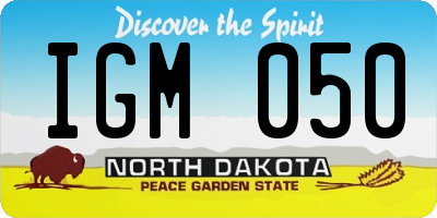 ND license plate IGM050